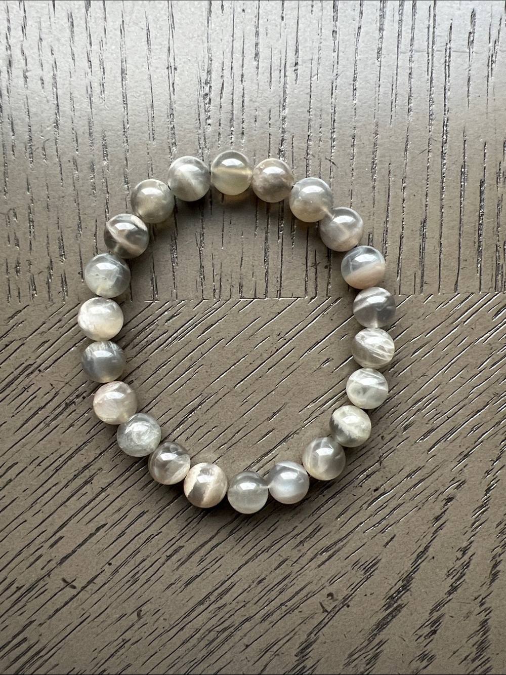 Black moonstone bracelet 9mm SIZE 6.75’